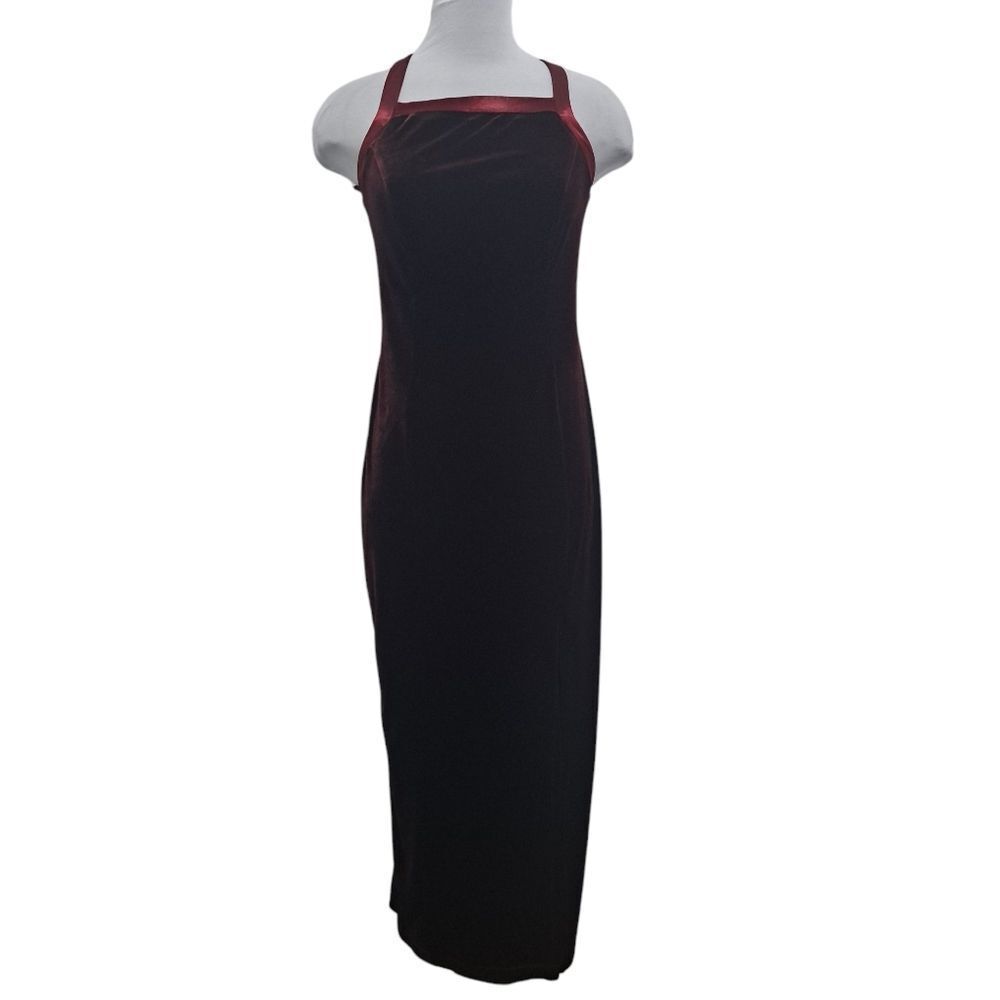 Vintage CDC Whimsigoth Velvet Fairy Goth Bodycon Front Slit Y2K Size 4 Burgundy